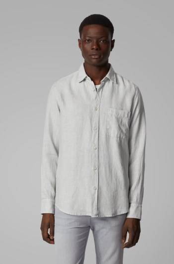 Hugo Boss Regular-fit shirt Sølv | GtSqUV59