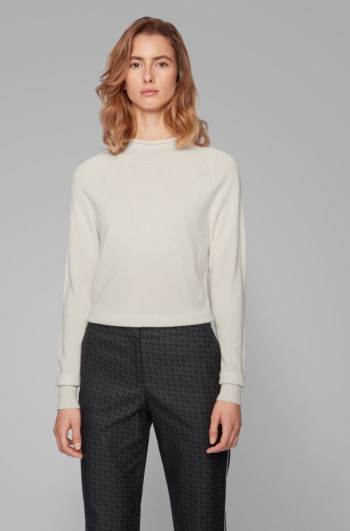 Hugo Boss Regular-fit sweater Hvite | CGD6pHuY