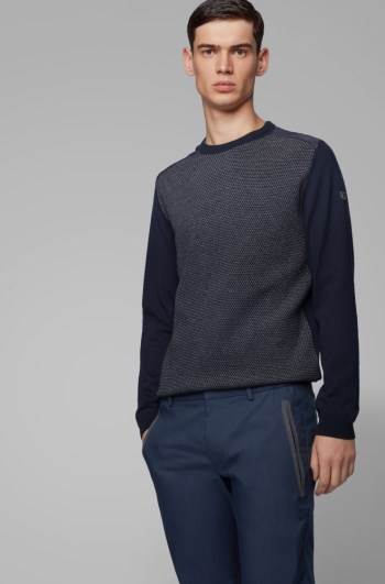 Hugo Boss Regular-fit sweater Mørke Blå | 2dVrix1Z