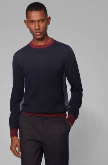 Hugo Boss Regular-fit sweater Mørke Blå | KZSMfm24