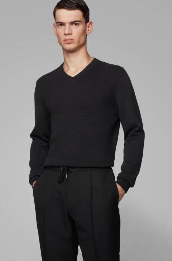 Hugo Boss Regular-fit sweater Svarte | dQB7It1A