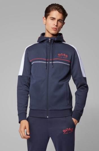 Hugo Boss Regular-fit sweatshirt Mørke Blå | QlK78gwj