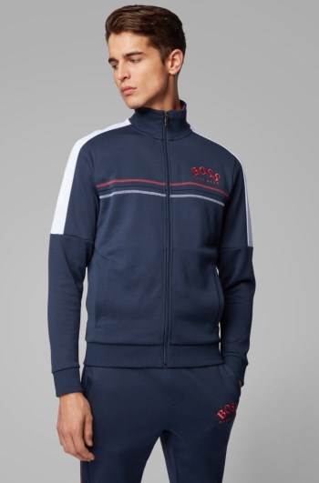 Hugo Boss Regular-fit sweatshirt Mørke Blå | Z9XgsD33