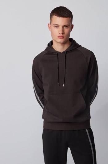 Hugo Boss Regular-fit sweatshirt Svarte | JokKFhQC