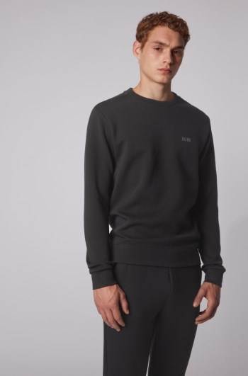 Hugo Boss Regular-fit sweatshirt Svarte | dyZ8nuhC