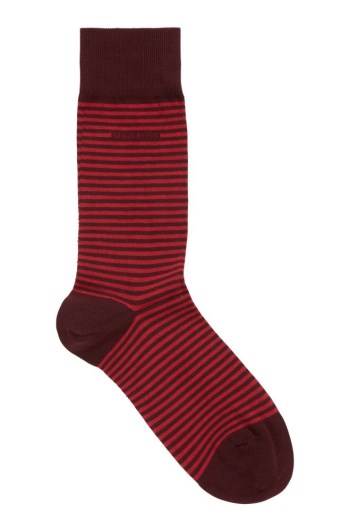 Hugo Boss Regular-length striped socks Mørke Rød | DanqVKrX