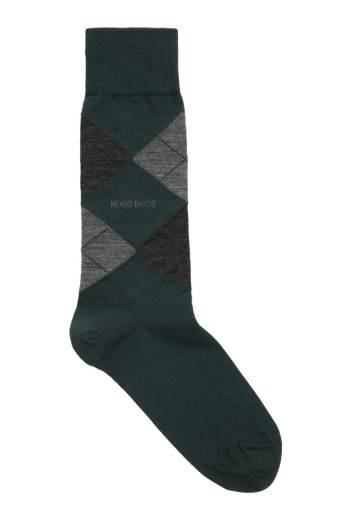 Hugo Boss Regular-length wool-blend socks Mørke Grønn | 7CE1kOYe