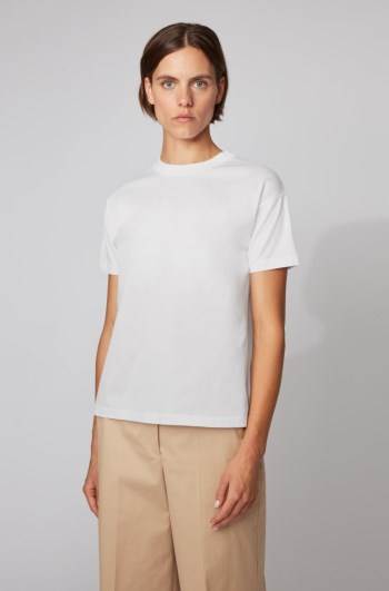 Hugo Boss Relaxed-fit T-shirt Hvite | VqmpX3Rh