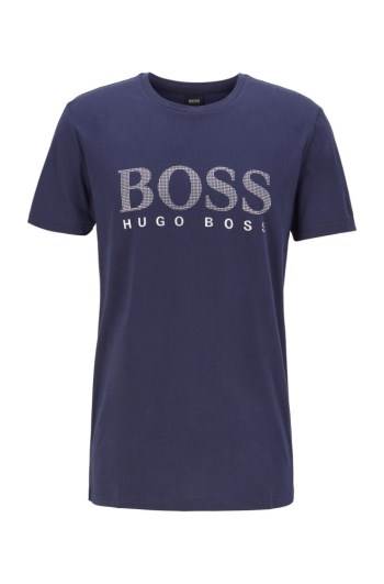 Hugo Boss Relaxed-fit beach T-shirt Mørke Blå | 1PPhzqKB