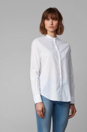 Hugo Boss Relaxed-fit blouse Hvite | TbH2ZWY0