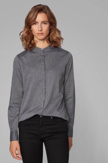 Hugo Boss Relaxed-fit blouse Mørke Grå | 6y95Ri9n