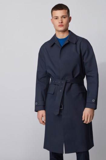 Hugo Boss Relaxed-fit coat Mørke Blå | 8lMUW0Cb