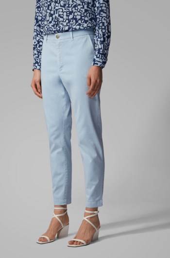 Hugo Boss Relaxed-fit cropped chinos Lyse Blå | 2w5xz3Uj