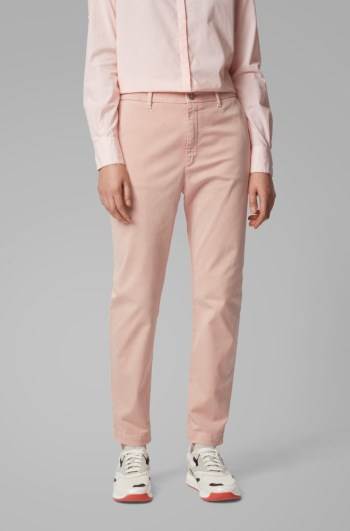 Hugo Boss Relaxed-fit cropped chinos Lyse Oransje | PycdJc5r