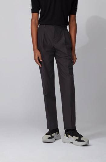 Hugo Boss Relaxed-fit high-waisted trousers Svarte | aRBneJWo