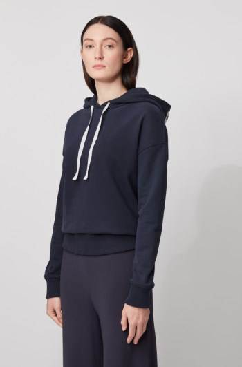 Hugo Boss Relaxed-fit hoodie Lyse Blå | 1cX4cYQq