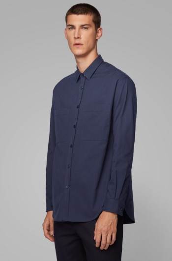 Hugo Boss Relaxed-fit shirt Mørke Blå | 1vDBvxuw