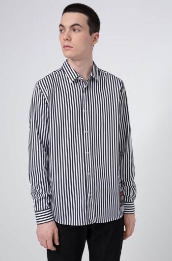 Hugo Boss Relaxed-fit striped cotton shirt Patterned | DYxQY9Yi