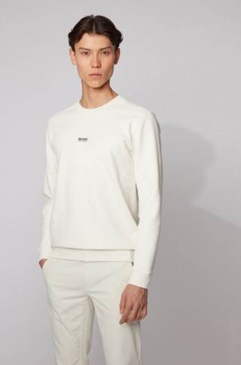 Hugo Boss Relaxed-fit sweatshirt Hvite | 14QQVrRx