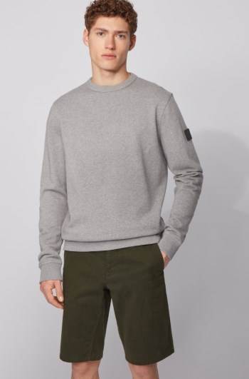 Hugo Boss Relaxed-fit sweatshirt Lyse Grå | JS3hUKuP