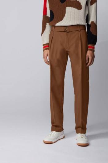 Hugo Boss Relaxed-fit trousers Mørke Brune | QN6lQrfU