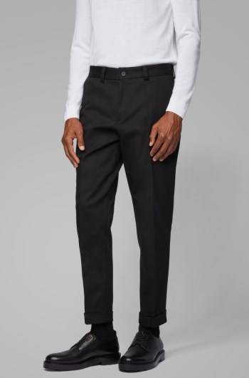 Hugo Boss Relaxed-fit trousers Svarte | fFfY74Ge