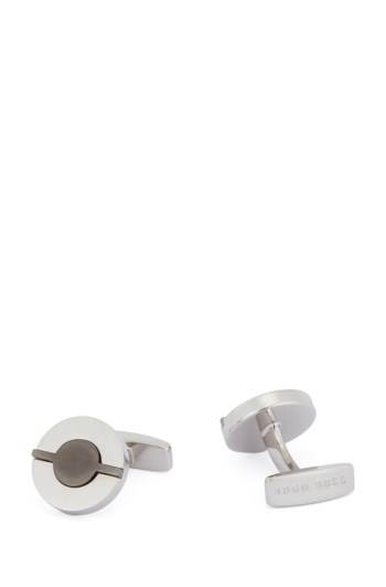 Hugo Boss Round brass cufflinks Sølv | Tcu7inRY