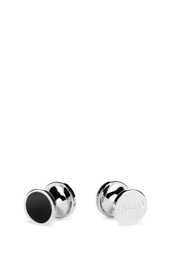 Hugo Boss Round cufflinks Svarte | h8TMse1s