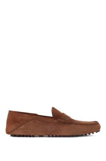 Hugo Boss Semsket Skinn moccasins Mørke Brune | Q3gZrEwi