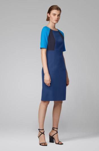 Hugo Boss Shift dress Mørke Blå | FlEe0NSX