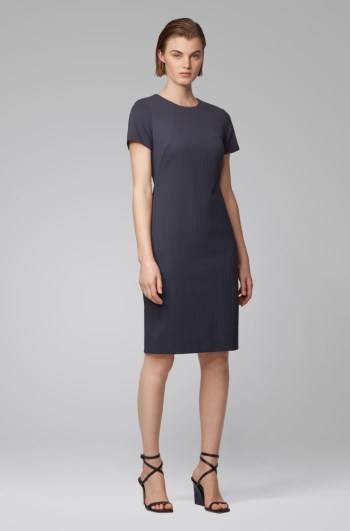 Hugo Boss Shift dress Mørke Blå | ckQJY9LF