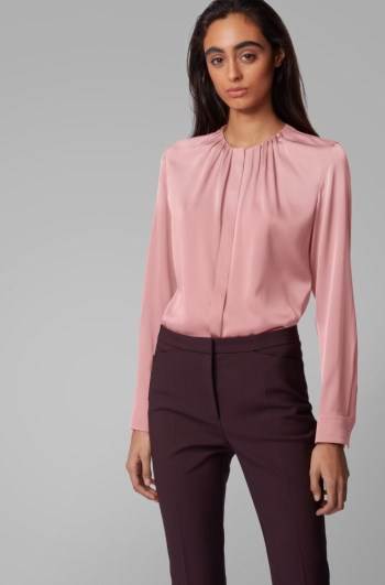 Hugo Boss Silk-blend blouse Lyse Rosa | 3vnDNMWm