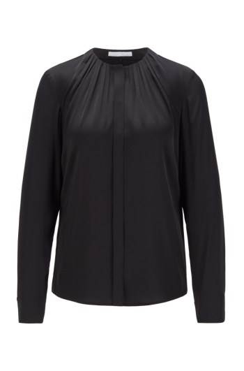 Hugo Boss Silk-blend blouse Svarte | LCYdQwji