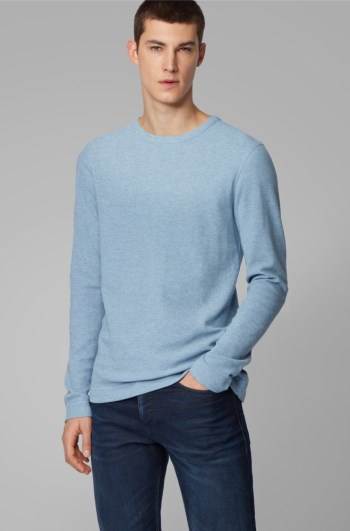 Hugo Boss Slim-fit T-shirt Lyse Blå | oXY3qJdC