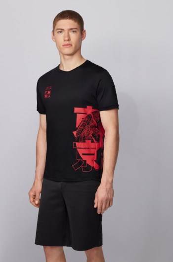 Hugo Boss Slim-fit T-shirt Svarte | 3UleoDKe