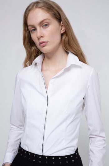 Hugo Boss Slim-fit blouse Hvite | Jwn6Nw4t