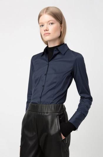 Hugo Boss Slim-fit blouse Mørke Blå | 6VQP5a7J