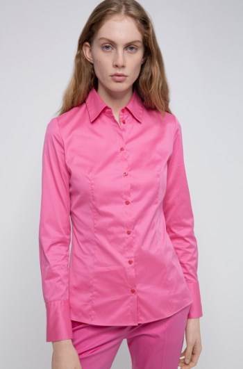 Hugo Boss Slim-fit blouse Rosa | TPqsVUgs