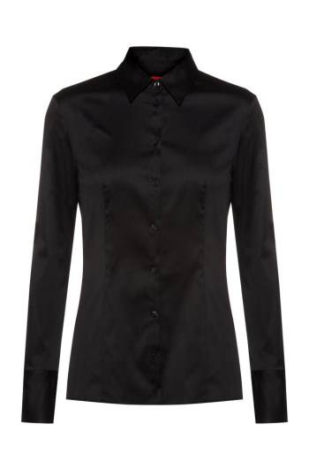 Hugo Boss Slim-fit blouse Svarte | uZ03EQY6