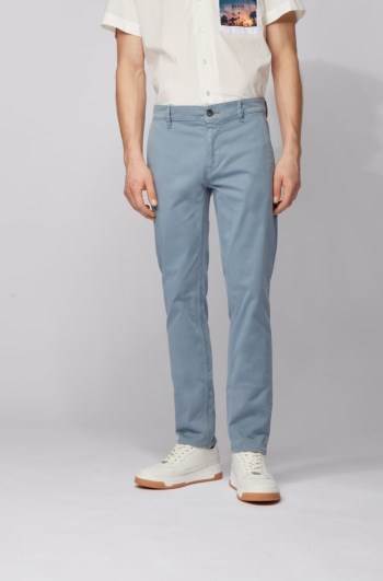 Hugo Boss Slim-fit casual chinos Blå | UMI4vn1v