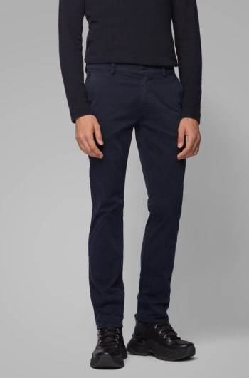 Hugo Boss Slim-fit casual chinos Mørke Blå | 1LZdr6Yn