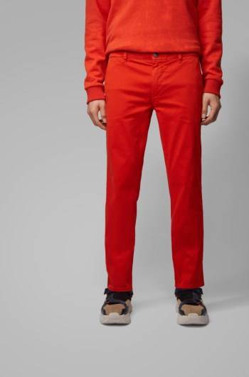 Hugo Boss Slim-fit casual chinos Mørke Oransje | rmaO2pYm