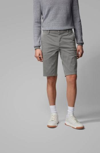 Hugo Boss Slim-fit chino shorts Grå | 76Yze8DH