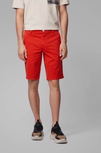 Hugo Boss Slim-fit chino shorts Mørke Oransje | Ok0ZOHpP