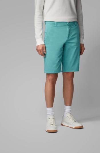 Hugo Boss Slim-fit chino shorts Turkis | xWxYV375