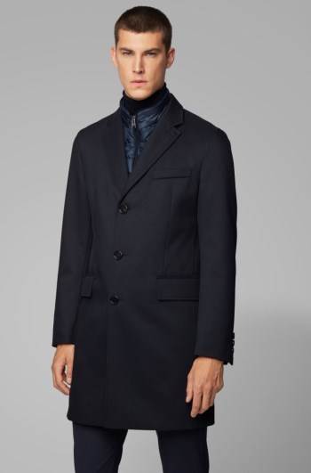 Hugo Boss Slim-fit coat Blå | MwoDYDnj