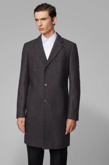 Hugo Boss Slim-fit coat Lyse Grå | iZKkXul1