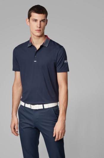 Hugo Boss Slim-fit golf polo shirt Mørke Blå | z8V3BSpP