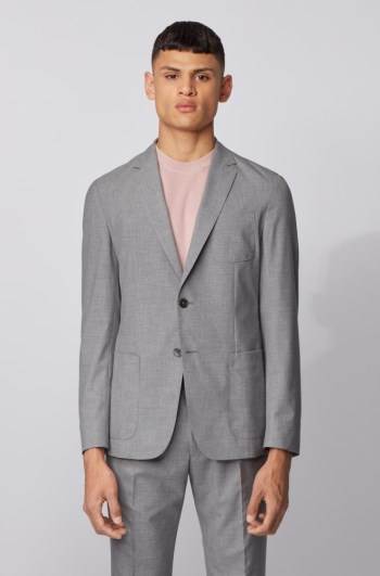 Hugo Boss Slim-fit jacket Lyse Grå | IDlTUlnp