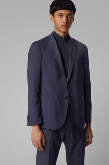 Hugo Boss Slim-fit jacket Mørke Blå | IUGVng64